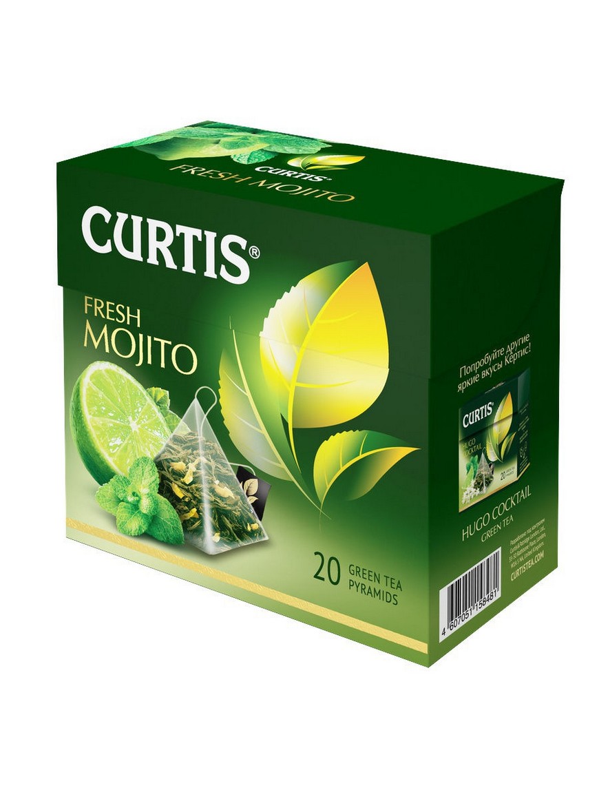 Чай зеленый с ароматом мохито Fresh Mojito, в пирамидках 20 шт Curtis |  Купить с доставкой в интернет-магазине kandi.ru