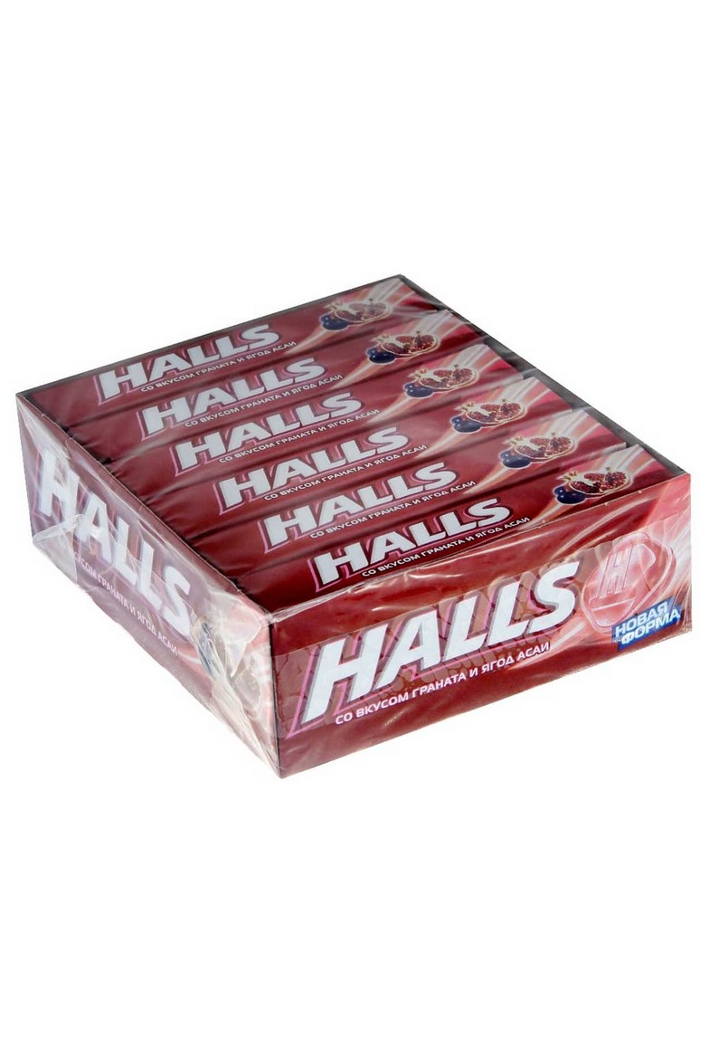 Леденцы Halls гранат и ягоды асаи 12 шт