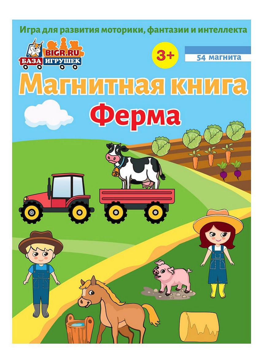 База Игрушек Магнитная книга в твердой обложке Ферма | Купить с доставкой в  интернет-магазине kandi.ru