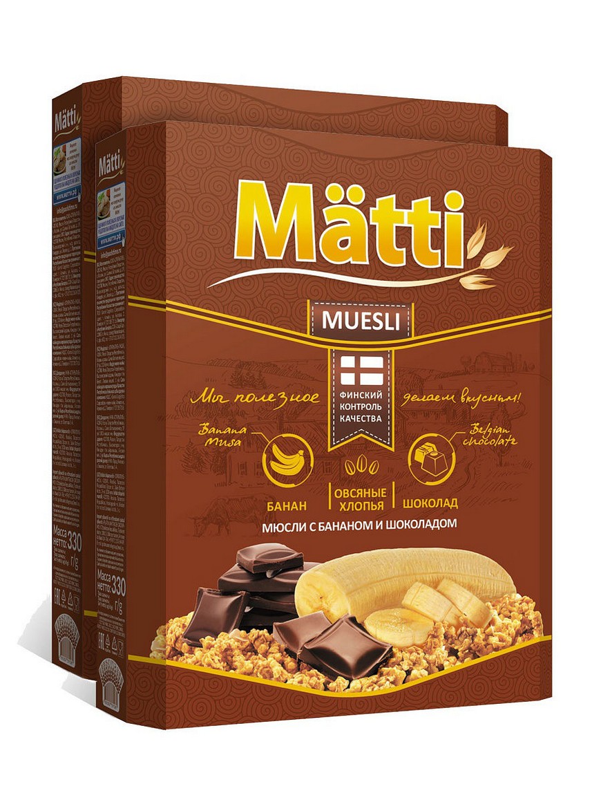 Мюсли с бананом и шоколадом Matti