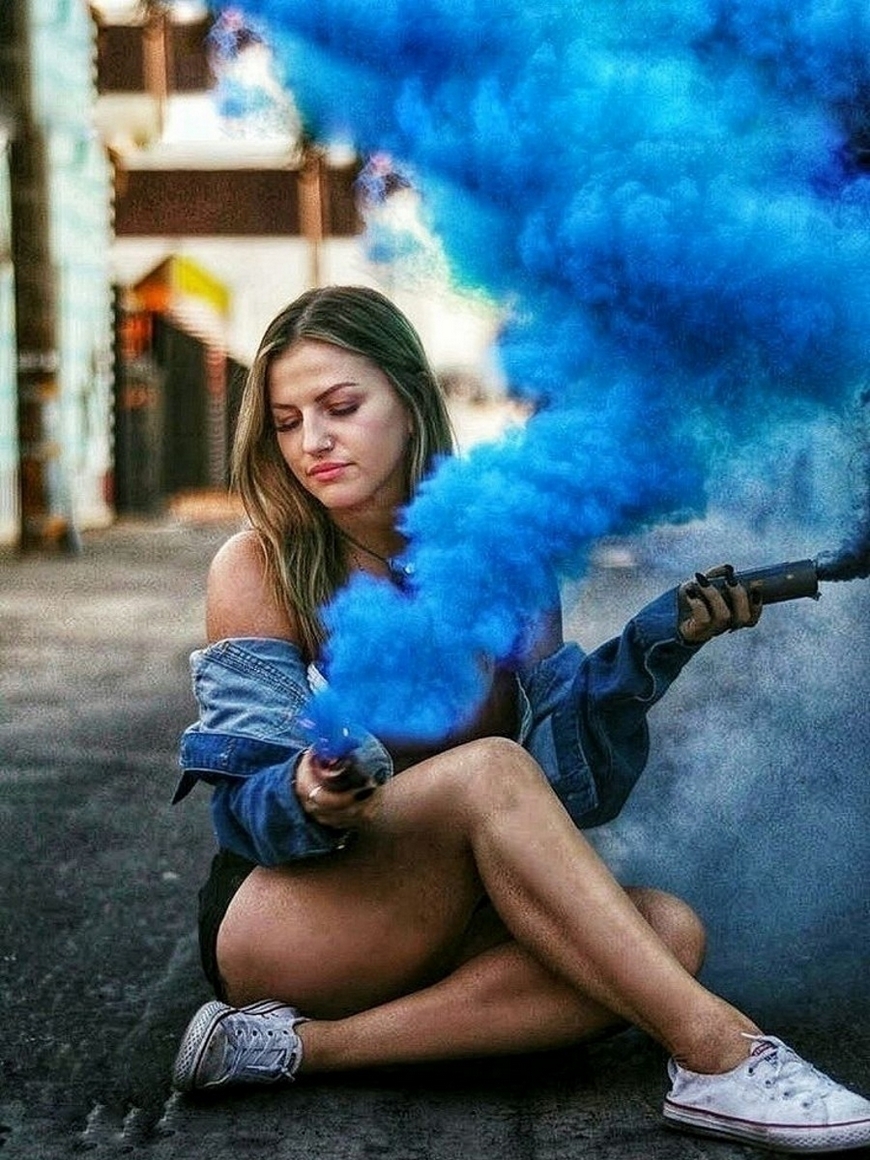 Интересные фото с цветным дымом