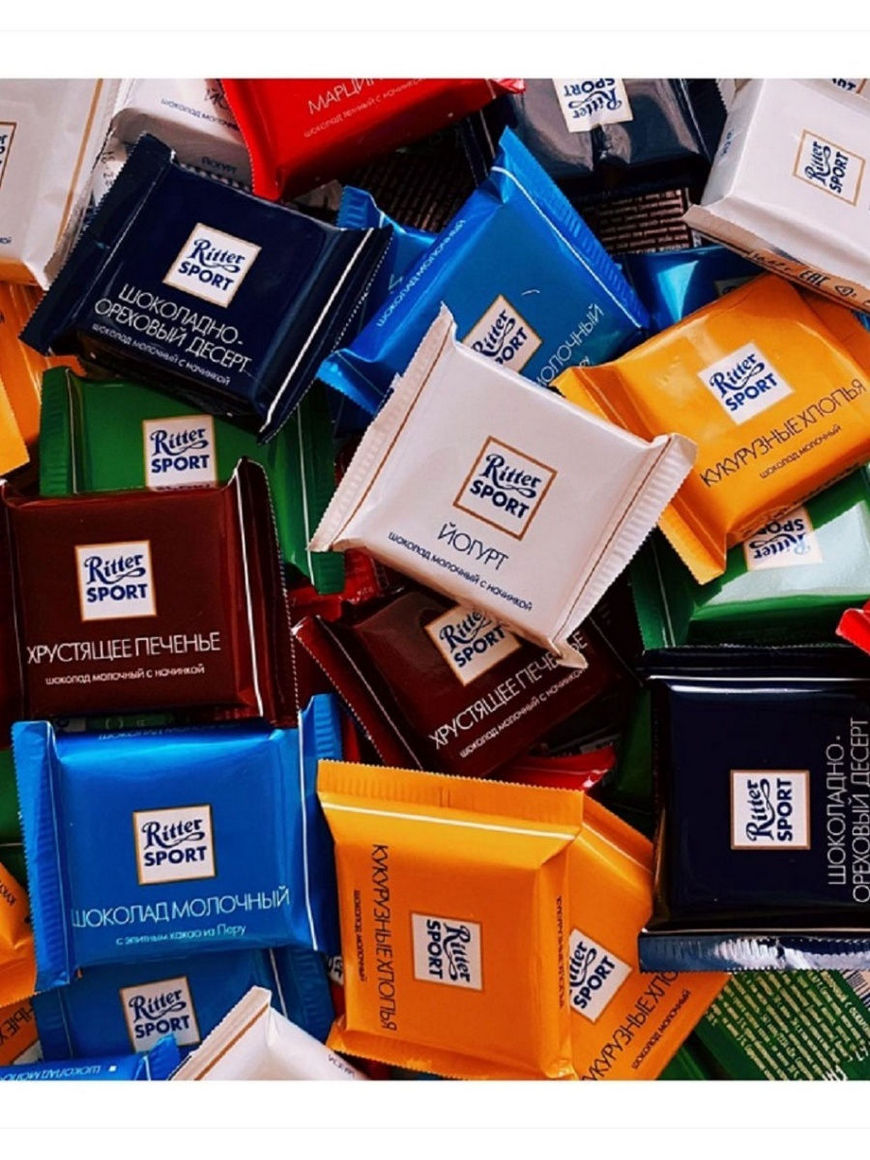 Риттер спорт/ Подарочный набор шоколада Ritter Sport / Сладости/ набор мини-шоколада  7 вкусов, 1400г Ritter Sport | Купить с доставкой в интернет-магазине  kandi.ru