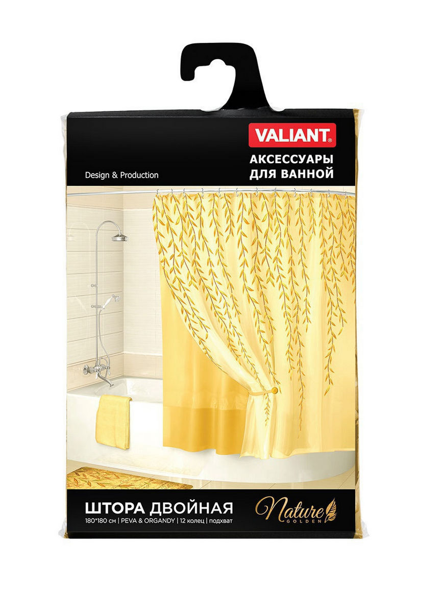 Штора для ванной Valiant nature Golden 180х180