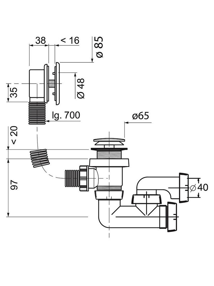 Слив-перелив для ванн QUICK CLAC с сифоном Перископ L700 мм для ванн,  вентиль и клапан АВS хром. WIRQUIN | Купить с доставкой в интернет-магазине  kandi.ru
