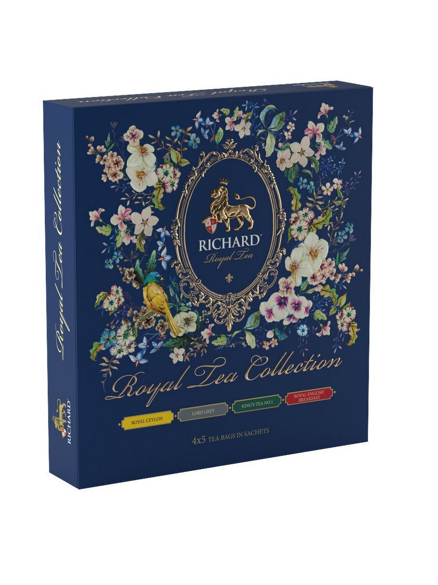 Подарочный набор чайное ассорти 4 вкуса Royal Tea Collection, в пакетиках  20 шт Richard | Купить с доставкой в интернет-магазине kandi.ru