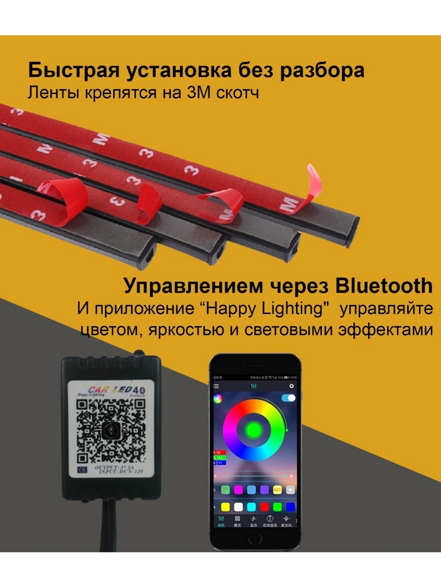 Авто подсветка салона / Светодиодный модуль для авто/подсветка в машину/  подсветка в автомобиль VPshop | Купить с доставкой в интернет-магазине  kandi.ru