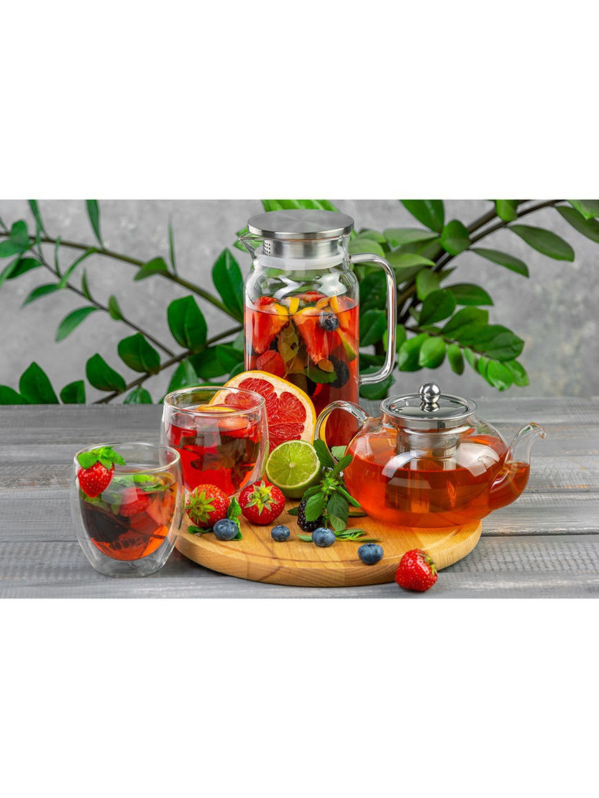 Кувшин 1,35 л 14*10,5*25 см "crystal glass" + пластиковая крышка с метал. Elan gallery crystal glass. Monmezon / банка для сыпучих 600мл topper bamboo 10*10см стеклянная с бамбук крышкой. Стеклянная чашка с двойными стенками. Elan gallery crystal glass.