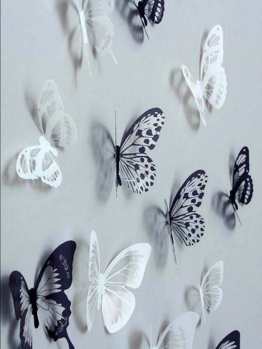 бабочки 3д в интерьере